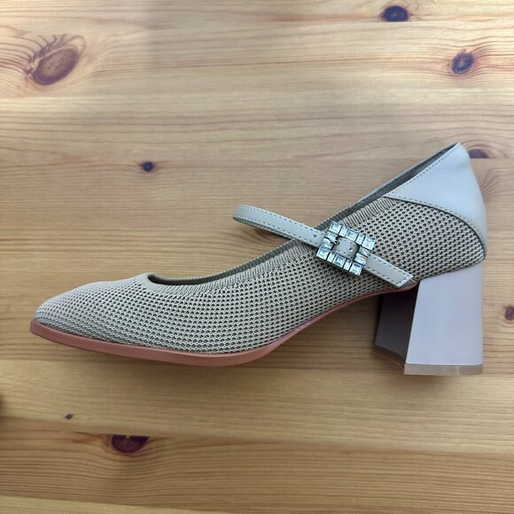 Cosy Island | Mesh Knit Mary Jane Pumps | Chunky Heel | Square Toe | NWT - Picture 9 of 9